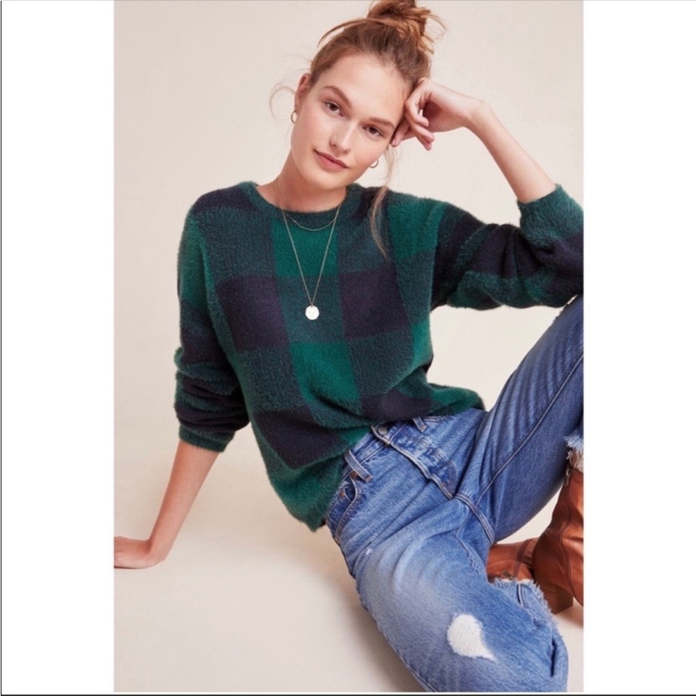 Anthropologie Fred and Sibel Plaid Jumper Sweater